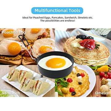 Egg Rings, 3.5 Inch Egg Cooking Rings for Griddle Frying Eggs (4 Pack Food Grade Stainless Steel Non...