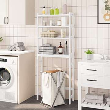 HOOBRO Eco-Friendly Over The Toilet Storage Shelf 4 Tier