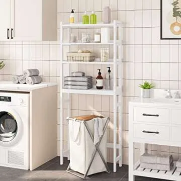 HOOBRO Eco-Friendly Over The Toilet Storage Shelf 4 Tier