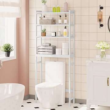 HOOBRO Eco-Friendly Over The Toilet Storage Shelf 4 Tier