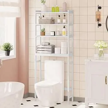 HOOBRO Eco-Friendly Over The Toilet Storage Shelf 4 Tier