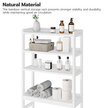 HOOBRO Eco-Friendly Over The Toilet Storage Shelf 4 Tier