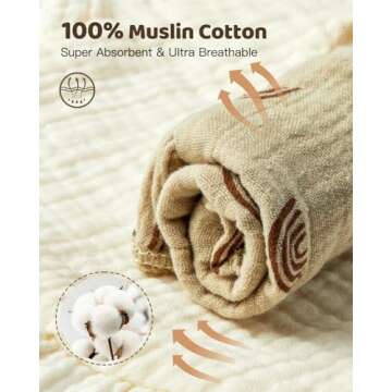 Lictin 8-Pack Muslin Bibs for Toddlers - Soft & Absorbent