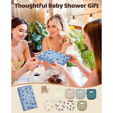 Lictin 8-Pack Muslin Bibs for Toddlers - Soft & Absorbent