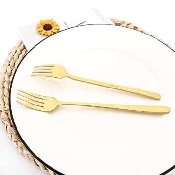 Snplowum 20-Piece Gold Stainless Steel Cutlery Set