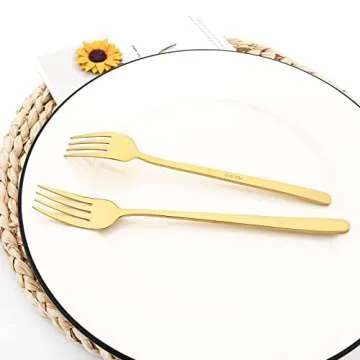 Snplowum 20-Piece Gold Stainless Steel Cutlery Set