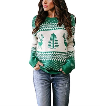 EXLURA Reindeer Christmas Sweater for Holiday Fun