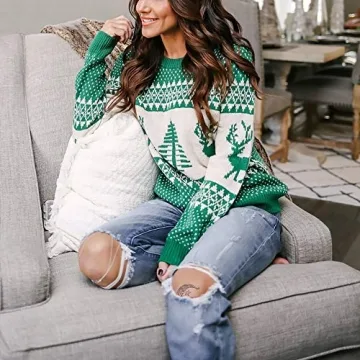 EXLURA Reindeer Christmas Sweater for Holiday Fun