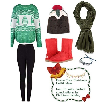 EXLURA Reindeer Christmas Sweater for Holiday Fun