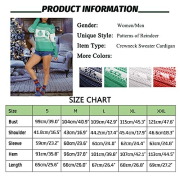 EXLURA Reindeer Christmas Sweater for Holiday Fun