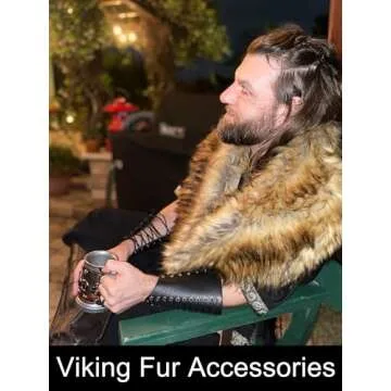 Soul Young Faux Fur Collar Women's Neck Warmer Scarf Wrap,Nature,One Size