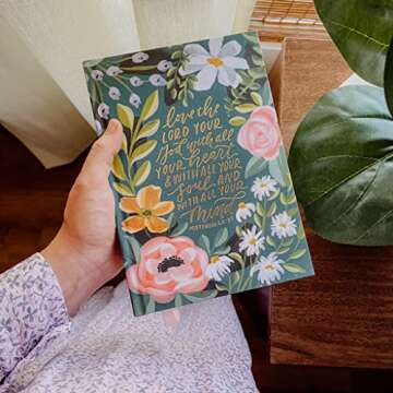 Loveall Design Co. Ally Theme, Hardback Journal, Cloth Bound Journal, Scripture Journal, Faith-Based Stationery, Lined Notebook, Floral Notebook,