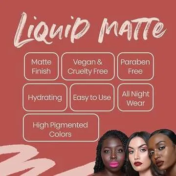 The Lip Bar - Nonstop Liquid Matte Lipstick, Hot Mama (Deep Rich Brown) - High Pigment - One Swipe - Long Lasting - Jojoba Oil & Vitamin E - Vegan & Cruelty Free - Makeup & Cosmetics - .24 fl oz