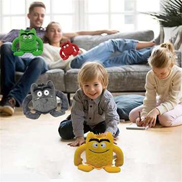 Monster Plush Toys, My Emotional Little Monster Cartoon Doll, Blue/red Monster Plush Toy, Color Plush Doll Set-1set