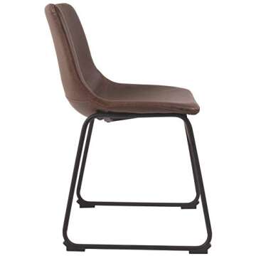 Mid-Century Bucket Dining Chairs Set of 2 Black Brown