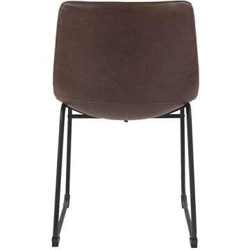 Mid-Century Bucket Dining Chairs Set of 2 Black Brown