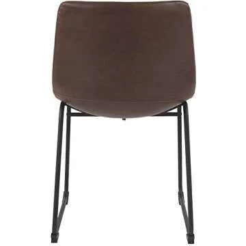 Mid-Century Bucket Dining Chairs Set of 2 Black Brown