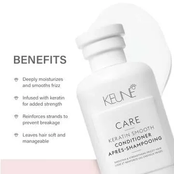 Keune Care Keratin Smoothing Conditioner, Frizz-Control & Moisturizing Conditioner for Smoother Hair, 10.1 Fl Oz