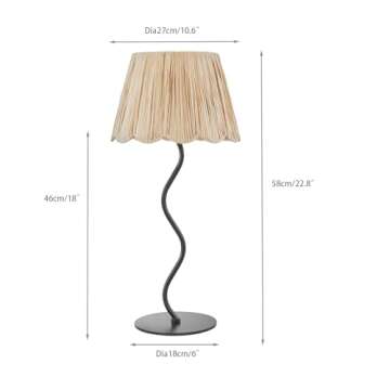 Modern Rattan Lampshade Table Lamps - Vintage Black Lighting for Any Room
