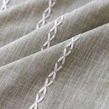 Sage Green Boho Farmhouse Curtains 84 Inch Length