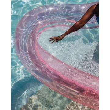 FUNBOY Original Clear Heart Water Hammock with Mesh Pool Float Perfect for Summer Pool Parties