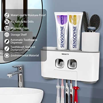 Wekity Multifunctional Toothbrush Holder for Family Use