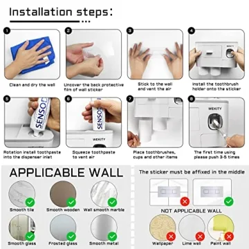 Wekity Multifunctional Toothbrush Holder for Family Use