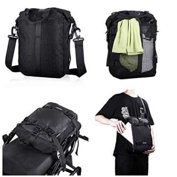 Rhinowalk Motor Pannier Bag 10/20/30L Multifunctional Waterproof Rear Rack Trunk Motorcycle Seat Bag (Black-10L)