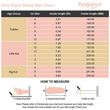 PANDANINJIA Girls Black Dress Shoes for Weddings and Events