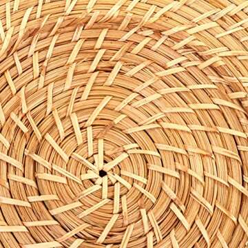 Koyal Rattan Charger Plates - Elegant 4-Pack