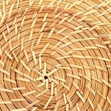 Koyal Rattan Charger Plates - Elegant 4-Pack