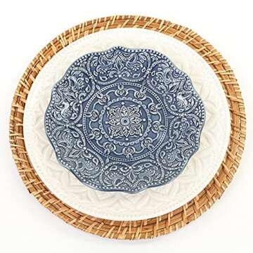 Koyal Rattan Charger Plates - Elegant 4-Pack