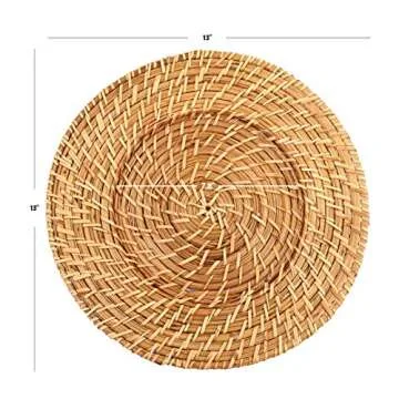Koyal Rattan Charger Plates - Elegant 4-Pack