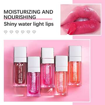 MXNSLWA Plumping Lip Oil, Long Lasting Hydrating Lip Gloss Tinted Lip Balm Non-sticky Revitalizing, Tinting Lip Care Oil for Dry Lip (RASPBERRY)