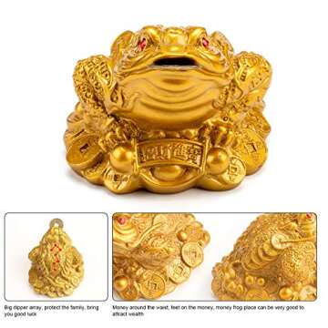 Wschic Feng Shui Money Frog, Lucky Money Toad Decorations,Ideal for Attracting Wealth