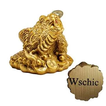 Wschic Feng Shui Money Frog, Lucky Money Toad Decorations,Ideal for Attracting Wealth