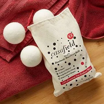 Organic Wool Dryer Balls Set of 6 for Eco-Friendly Drying