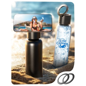 AINOPE Smart Insulated Water Bottle with MagSafe Phone Holder and Tripod 24 oz