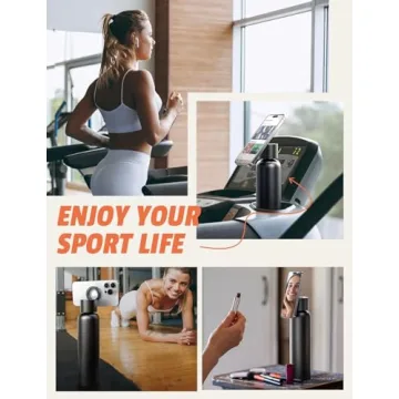 AINOPE 24 oz Smart Insulated Water Bottle with Phone Holder