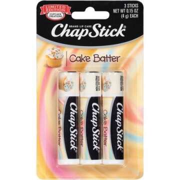 Chap Stick Lip Care - Limited Edition - Cake Batter - 3 Count Sticks Per Package - Pack of 3 Package...