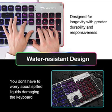 LANGTU Membrane Gaming Keyboard with Colorful LED Backlight
