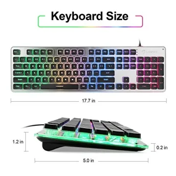 LANGTU Membrane Gaming Keyboard with Colorful LED Backlight
