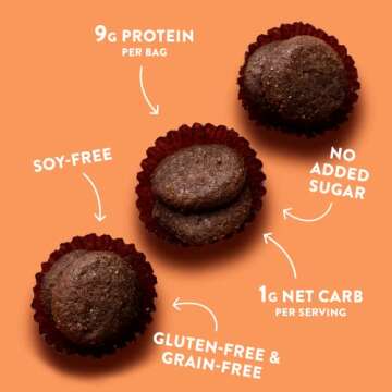 HighKey Sugar Free Chocolate Peanut Butter Cookies - Keto Protein Snacks Zero Sugar Added Sweets Glu...