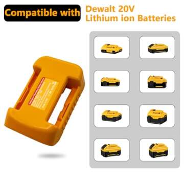 BTRUI 1*USB Charger Adapter for Dewalt 20V Battery with USB & Type-C Fast Charging Interface USB Charger (Adapter Only)