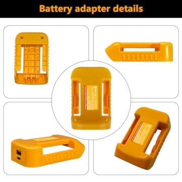 BTRUI 1*USB Charger Adapter for Dewalt 20V Battery with USB & Type-C Fast Charging Interface USB Charger (Adapter Only)