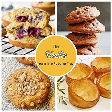 Walfos Silicone Muffin Top Pans for Baking 4inch Jumbo Size, Perfect Results Premium Non-Stick Bakeware Egg Baking Pan, Great for Eggs, Hamburger Bun, Muffin Top and More, Food Grade & BPA Free, 1pc