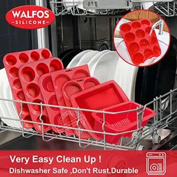 Walfos Silicone Muffin Top Pans for Baking 4inch Jumbo Size, Perfect Results Premium Non-Stick Bakeware Egg Baking Pan, Great for Eggs, Hamburger Bun, Muffin Top and More, Food Grade & BPA Free, 1pc