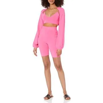 The Drop Women's Miya Bell Sleeve Sweater Shrug, Rose Pink, S