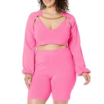 The Drop Women's Miya Bell Sleeve Sweater Shrug, Rose Pink, S