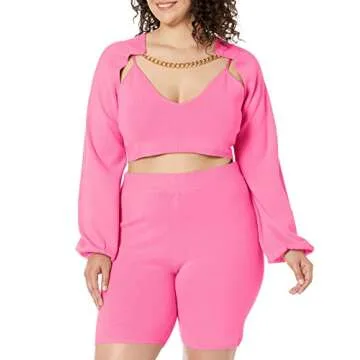 The Drop Women's Miya Bell Sleeve Sweater Shrug, Rose Pink, S
